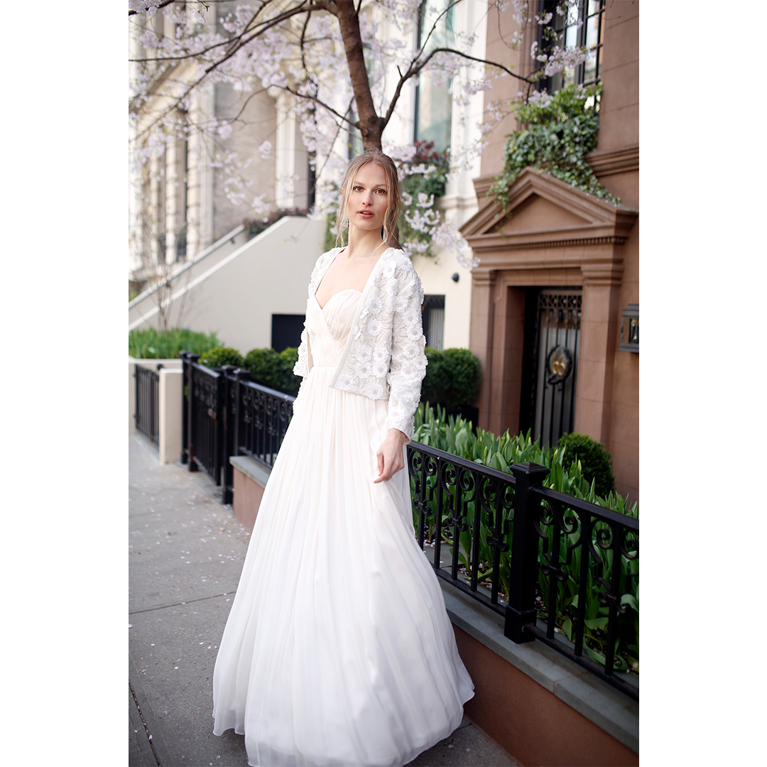 open lace back dress Alma Sweetheart Chiffon A-Line Bridal Gown main image 1